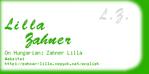 lilla zahner business card